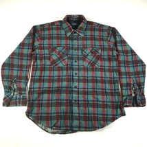 Vintage Van Heusen Flannel Shirt Mens XL Green Plaid Button Down Winterw... - $56.81