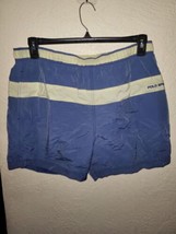  Polo Ralph Lauren Sport Blue Color Block Swim Trunks Shorts Size Medium Vintage - £15.26 GBP