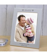 Personalised Daddy Silver Plated Photo Frame Gift Fathers Day Birthday C... - £12.78 GBP