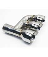 Exhaust Tip Offset 2.50 inlet 3.50 Triple 9.00 Long Stainless Steel Wesd... - £101.51 GBP