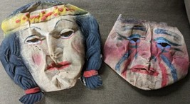 Vintage Native American Painted Linen/Gauze Masks - £23.88 GBP