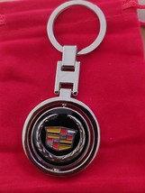 Cadillac Spinning Logo Chrome and Black Keychain US Seller  - $9.85
