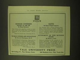 1918 Yale University Press Ad - Georges Guynemer Knight of the Air - £14.78 GBP