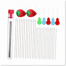 40 PCS Extra Fine Thin Beading Needles, Threaders, and Pin Cushion - Effortlessl - £17.16 GBP