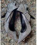 NEW International Concepts INC 6 M silver rhinestone shoes heels $99.50 - £47.70 GBP