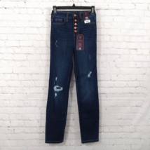 No Boundaries Jeans Juniors 1 Button Fly Distressed High Rise Skinny Str... - $17.97