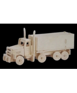 3D Truck Raw Wood Puzzle Transportation Construction Art Craft 38 Pieces - $17.57 CAD