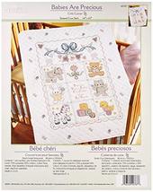 Bucilla Stamped Cross Stitch Crib Cover Kit, 34 by 43-Inch, 40787 Babies... - $36.99