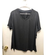 NWT Athletic Works Womens XXL 20 Heathered V Neck Short Sleeve Shirt NEW - $4.94
