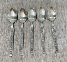 Present Stainless Japan &quot;Ameris&quot; Salad Spoon 6.5&quot; Set of 5 Mid Century F... - $24.74