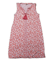 Michael Kors Whit/Red Elastic Tasseled V-Neck Stretch Sun Dress Women&#39;s Size S - £10.92 GBP