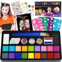 Face Painting Kit for Kids - 20 Colors Water Based Non-Toxic Paint With  - £27.24 GBP