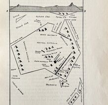 1932 Australia New Zealand Geometric Interpretive Map Print Van Loon Geo... - $38.79 CAD