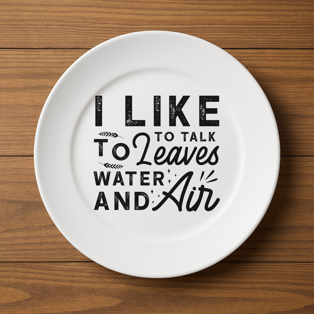 I Like To Talk To Leaves, Water, And Air Plate - $14.98+