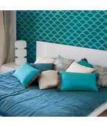 Allover Stencil Mermaid - reusable stencils for walls instead of wallpaper - $61.74 CAD