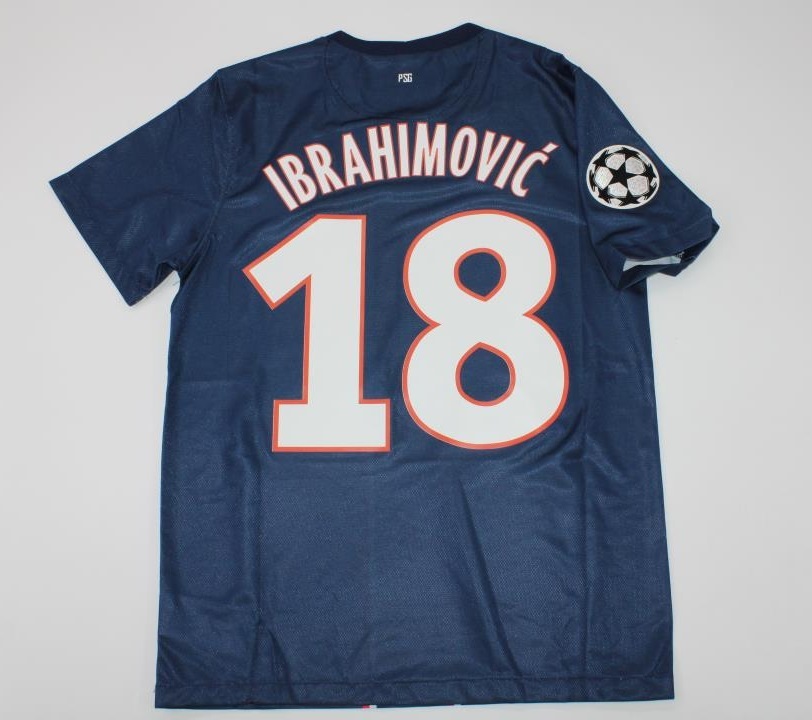 psg jersey 2012 2013 shirt ibrahimovic short sleeve paris saint germain ucl styl