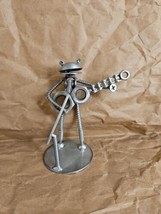Frog Guitarist Hand Crafted Recycled Metal Rock Band Art Sculpture Figurine - $23.36