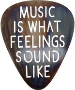 Metal Guitar Pick Wall Decor Art 12&quot; Music Is What Feelings Sound Rustic... - £48.46 GBP