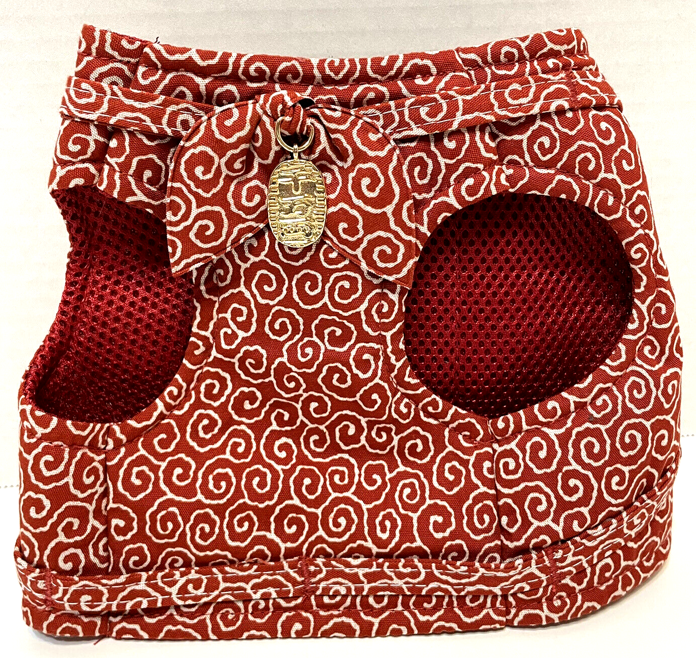 Breathable Small Dog Harness Vest Red and White Size 2 Small Adjustable - $12.60