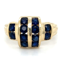 10k Yellow Gold Sapphire Ring 2.9g Size 6.25 - $7,928.69 MXN