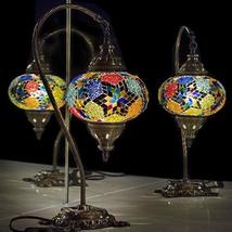 Turkish Lamp, Tiffany Lamp 2021 Mosaic Stained Glass Boho Moroccan Lante... - £48.02 GBP