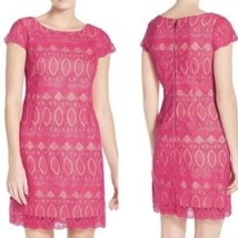 Eliza J Women’s Scalloped Lace Sheath Dress Pink Size 4 - £16.41 GBP