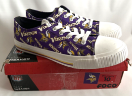 FOCO NFL Team Sneaker Tennis Shoes Minnesota Vikings Women&#39;s Size 10 Lac... - $37.35