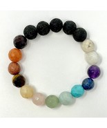 Natural Multi Gemstone Beaded Stretch Bracelet, 18 Gemstones - $213.51 MXN