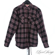 Wrangler Fleece Lined Plaid Shirt Mens Black/Grey/Red Plaid Fleece Lined Size S - $24.15