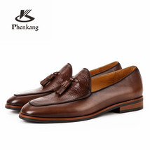Mens Formal Shoes Genuine Leather OxShoes For Men Dressing Wedding Men Brogues O - £168.50 GBP