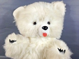 Vintage White Teddy Bear Plush Parisi Creations Furry Stuffed Animal 16&quot; Claws  - £77.44 GBP