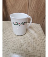 Corning MILK GLASS Christmas Holly Berries Holiday Coffee Tea Cocoa Mug ... - $19.00 CAD