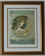 &quot;Ivy&quot; by Alphonse Mucha Giclee on Archival Paper w/ Gold Leaf AP-1 Framed Signed - £2,966.33 GBP