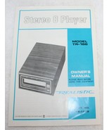 Realistic Model TR-166 / 14-1919 Stereo 8 Track Player Owner&#39;s Manual ~ ... - $189.87 MXN