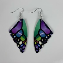 New! Butterfly Wings Vintage Boho Colorful PU Leather Drop Earrings B1 - £15.34 GBP