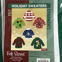 Felt Street Felt Applique Kit HOLIDAY SWEATERS NIP Christmas Ornaments - $22.51