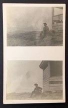 c.1910s Soldier W/ Rifle Two Picture RPPC Military Army WW1 PC Unposted - £22.41 GBP