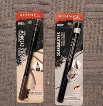 2 Pc Rimmel Eyeliner(Black)&amp; Eye Brow(brown) Pencils (MK12/3) - £13.18 GBP