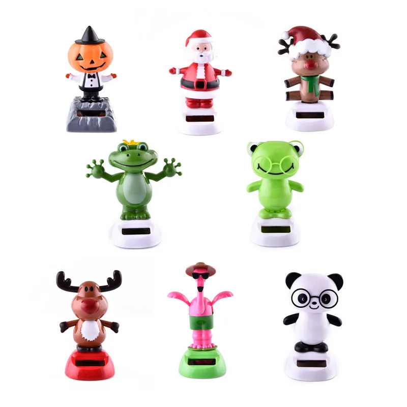 Solar Power Shaking Head Panda Frog Shake Head Cute Animals Toys For Car - £8.46 GBP+