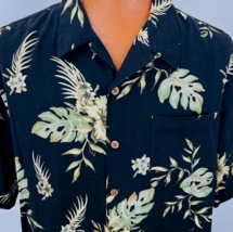Paradise Collection Hawaiian Aloha XL Shirt Plumeria Hibiscus Palm Leaves Tropic - £31.41 GBP