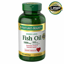 Nature&#39;s Bounty Fish Oil 1400 mg, 130 Coated Softgels - £23.10 GBP