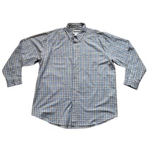Wrangler Button Down Shirt Mens 2XL XXL Brown Plaid Rugged Wear Long Sleeve - $15.20