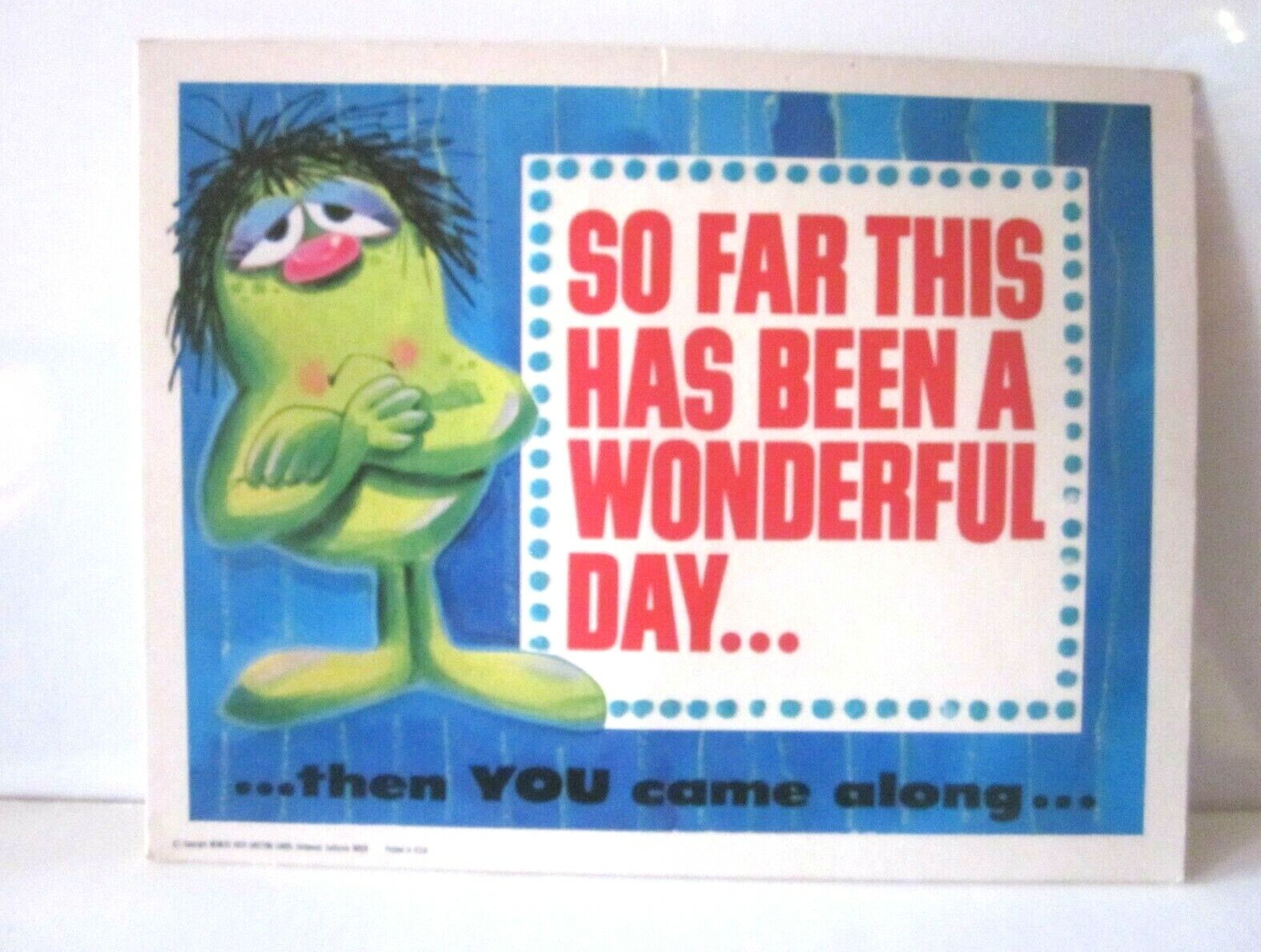 Vintage 1970 Retro Cardboard Roth Plaques Stand Up Greeting Card - £2.98 GBP