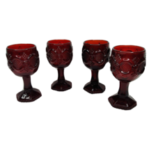 LOT of 4 Vintage Avon 1876 Cape Cod Ruby Red Mini Cordial Wine Goblets 4 1/2&quot; - £11.67 GBP
