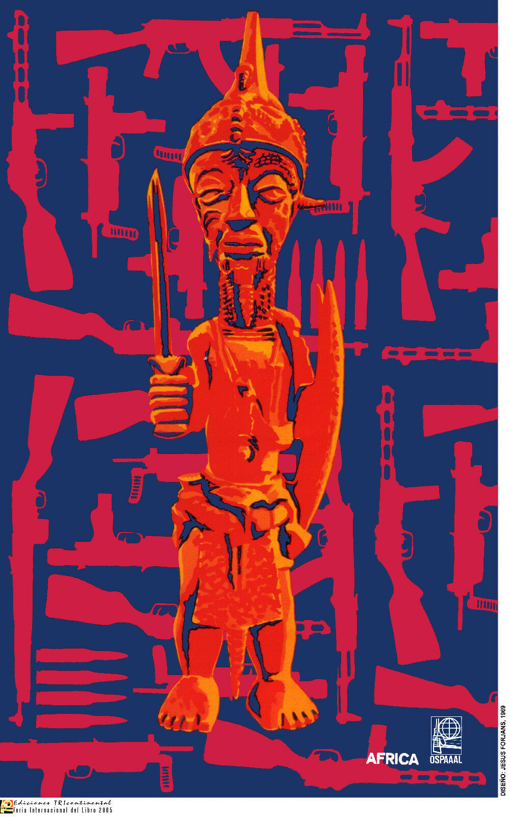 Political OSPAAAL poster.African God Warrior.Africa.Socialist History art.a52
