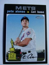 2020 Topps Heritage #457 Pete Alonso Mets Silver Team Name Variation Card - £39.33 GBP