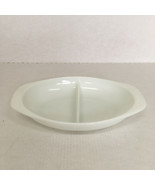 Vintage milk glass pyrex brand  large  divided casserole dish serving dish - $19.75