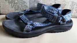 Teva Hurricane Sport Hiking Sandals Womens Size 10 Blue Floral U5 - £17.63 GBP