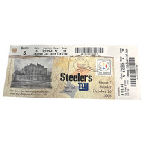 New York Giants @ Pittsburgh Steelers 10-26-2008 FULL ticket Super Bowl XLIII NY - $8.00