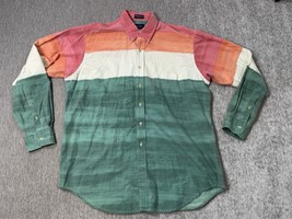 Vintage Britches Shirt Mens XL Red Orange Green Ombre 90s Button Outdoor... - $29.69
